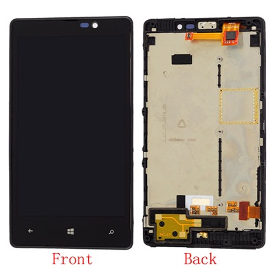 LCD/Touch Screen Assembly with Frame for Nokia Lumia 820, OEM, Black
