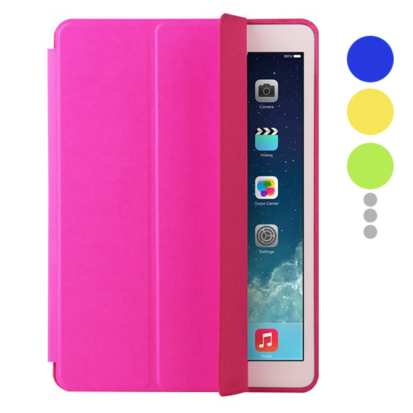 3-folding Ultrathin Leather Case with Sleep/Wake-up/Holder Function for iPad Air, w/retail package.