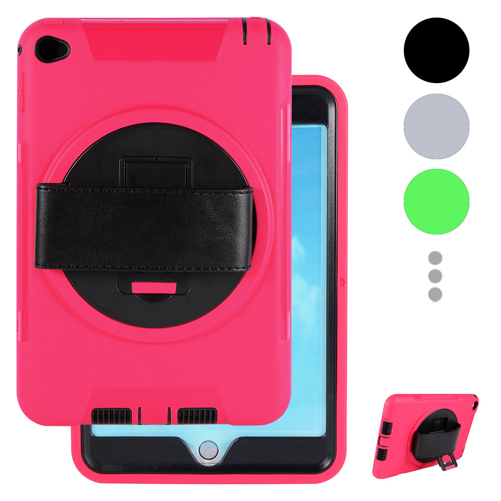 3-Layer TPU Handheld Case with 360° Rotating Holder for iPad Mini 4