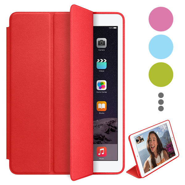 2-Folding Smart Leather Case with Sleep/Wakeup/Holder Function for iPad Air 2, w/retail package