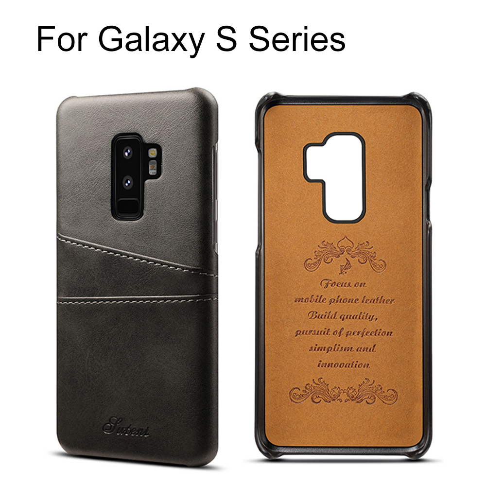 Cowhide Leather Case with Back Card Slots for Samsung Galaxy S9/S8(Plus) Series