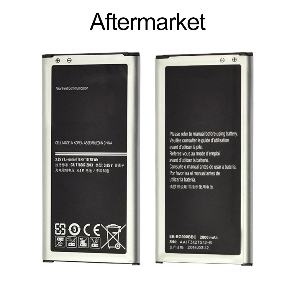 Battery for Samsung S5/G900, Model#EB-BG900BBC, Aftermarket