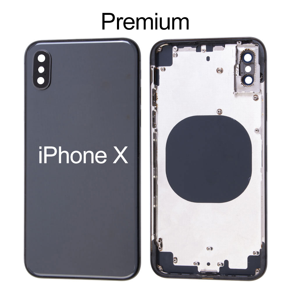 Back Housing with Side Button/SIM Tray for iPhone X (5.8"), Aftermarket