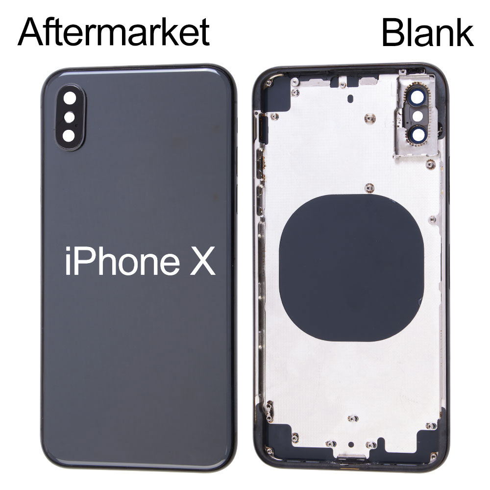 Blank Back Housing with Side Button/SIM Tray for iPhone X (5.8"), Aftermarket
