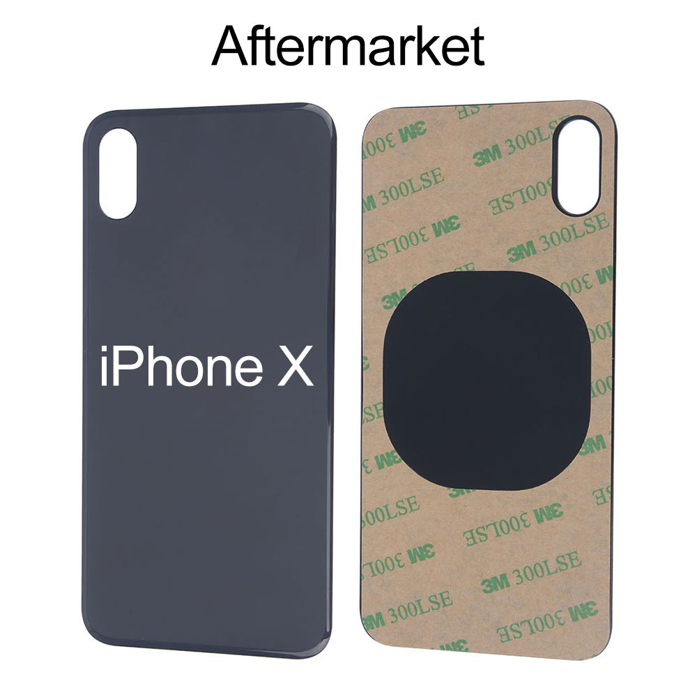 Glass with Sticker for iPhone X (5.8") Back Cover, Glass ONLY, Aftermarket