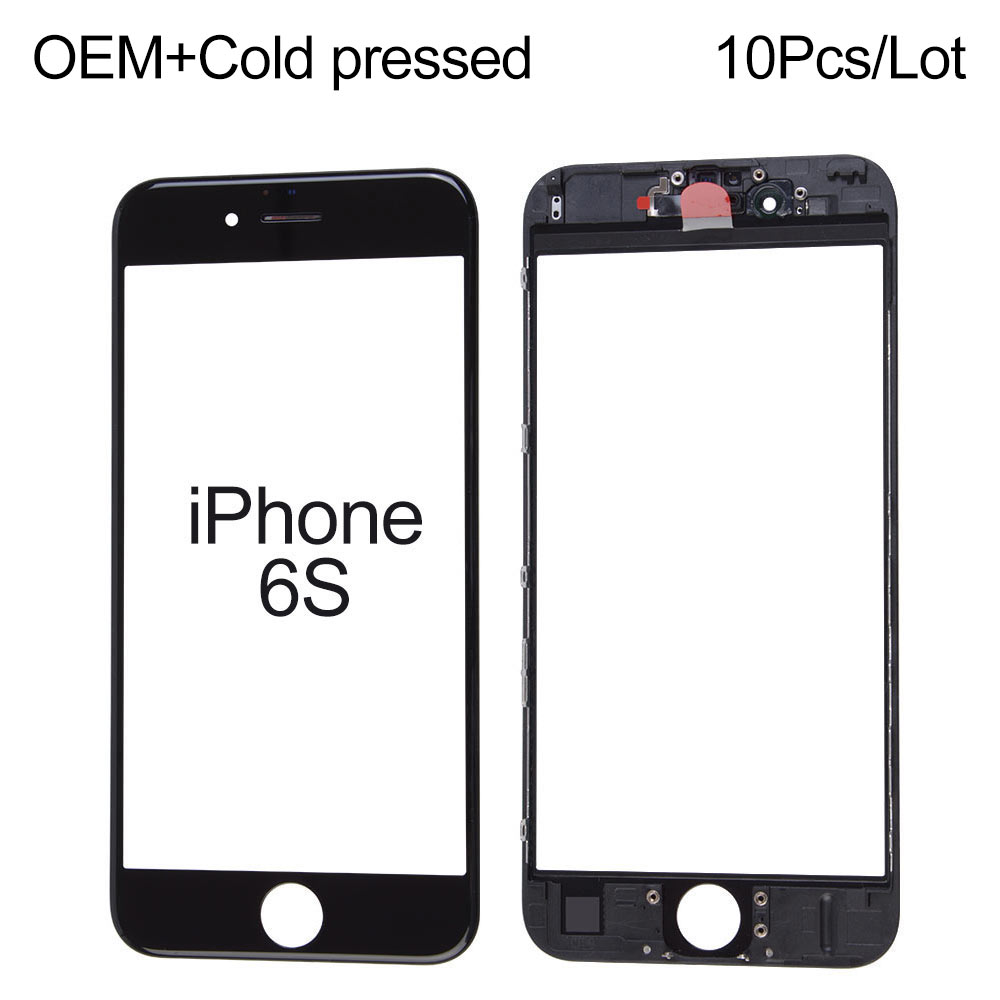 Front Glass+OCA+Frame+Dustproof Earspeaker Mesh+Front Camera Cover+Light Sensor Holder for iPhone 6S (4.7"), OEM, Cold Pressed, 10pcs