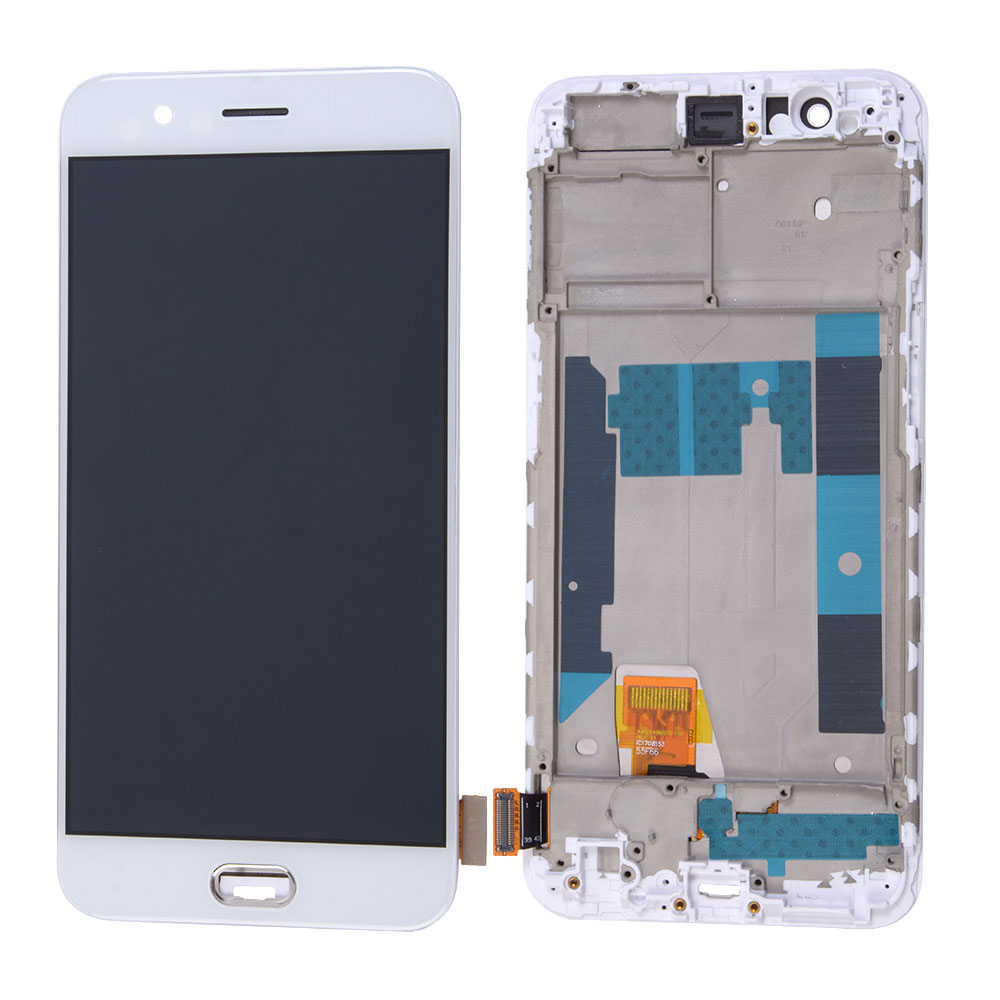 LCD/Touch screen Assembly with Frame for OPPO R11, Aftermarket, White