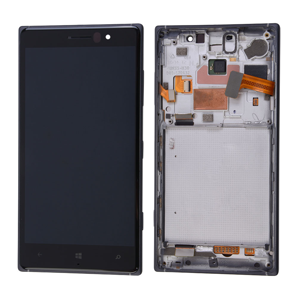 LCD/Touch Screen Assembly with Frame for Nokia Lumia 830, OEM LCD+Premium Glass, Black
