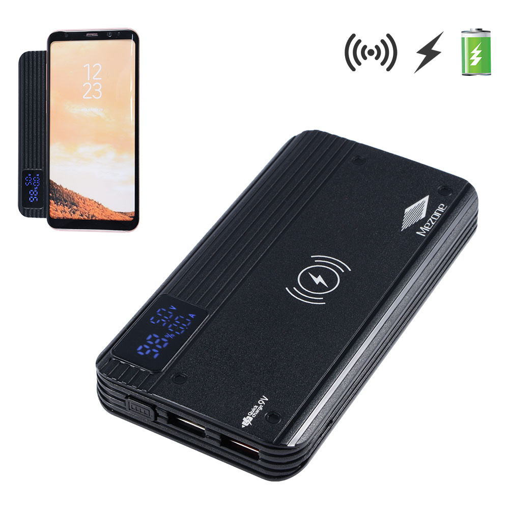 QW8 Wireless Charger & 10000mAh Power Bank with 2 USB Outputs (include QC3.0 USB), w/retail package