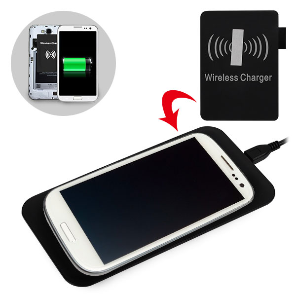 "Q9" Wireless Charging Transmitter & Receiver Set for Samsung Galaxy S3, (MOQ=5PCS)