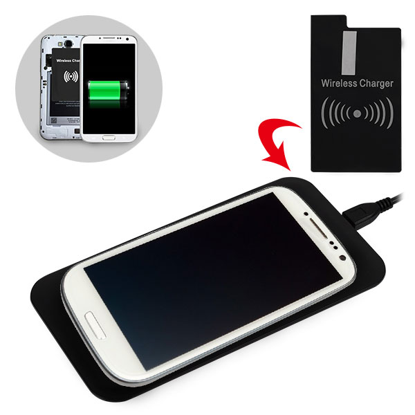 "Q9" Wireless Charging Transmitter & Receiver Set for Samsung Galaxy S4, (MOQ=5PCS)