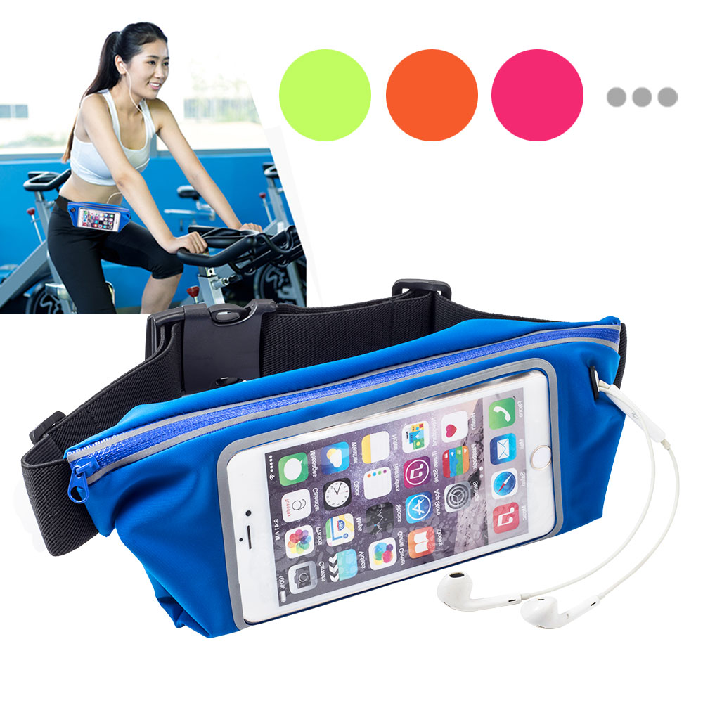 "L" Type Waterproof Sport Waist Bag with Main Pocket+Side Transparent Touch Window for 5.5" Phones
