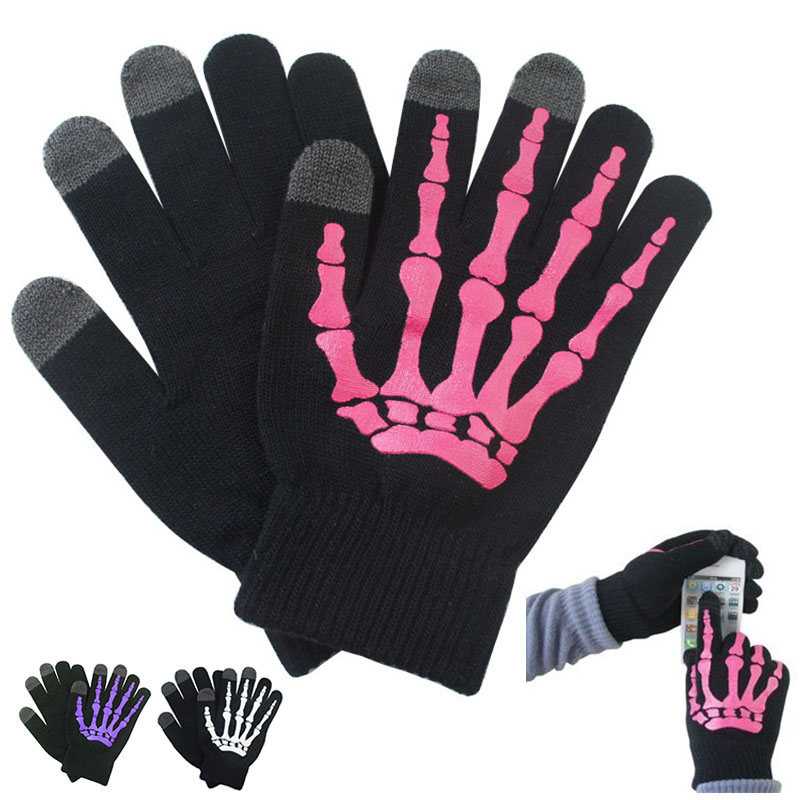 Hand Bone Design Touch Gloves for Touchscreen Devices