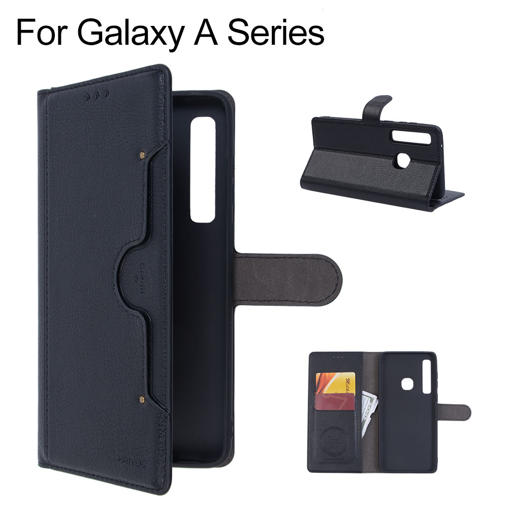 Litchi Textured Leather Case with Card Slots for Samsung Galaxy A71/A70/A51/A40/A30/A20, w/retail package