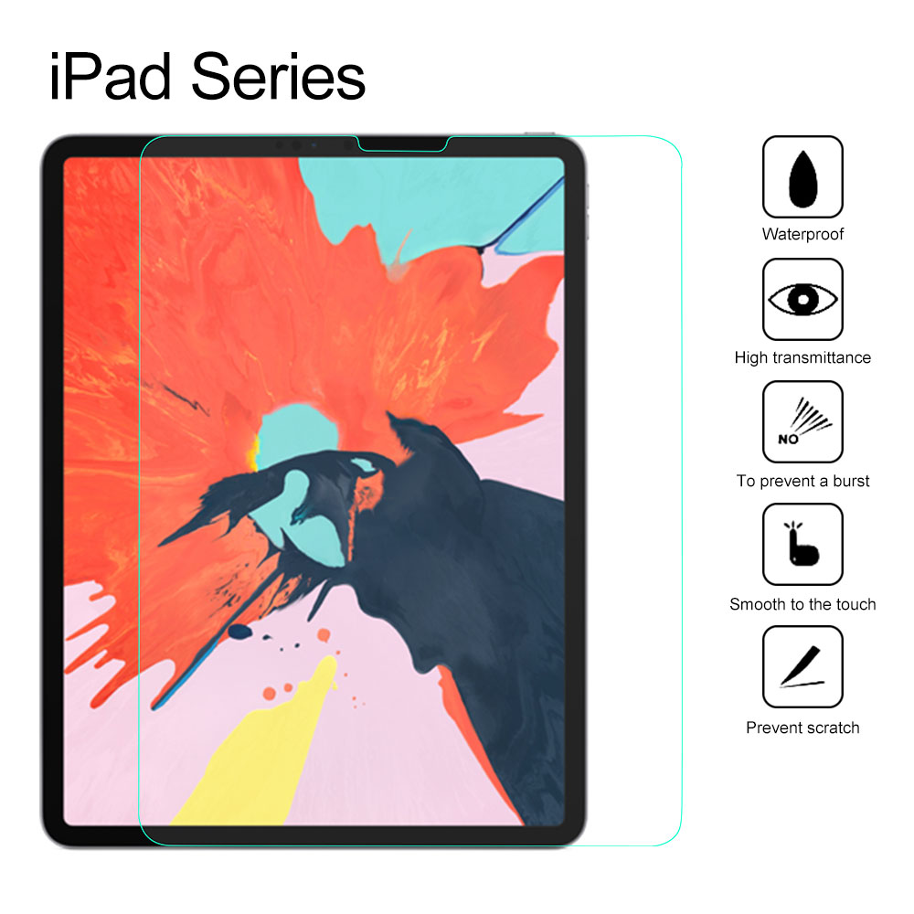 0.26mm Tempered Glass Screen Protector for iPad 7 10.2" (2019)/iPad 8 10.2" (2020)/iPad 9 10.2" (2021)/Pro 12.9"(2018/2019/2020)/Pro11"(2020)/Pro 10.9"(2020)/Pro 12.9"(2017), Flat Edge, w/exquisite package