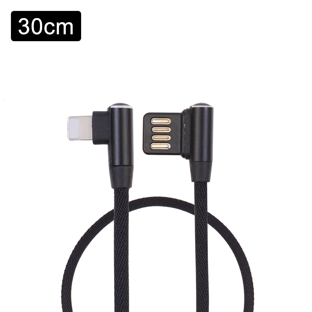 USB Data Cable Angled Fast Charge for iPhone, Samsung, Huawei, Other Smartphones,30cm