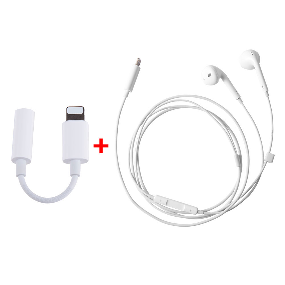 EarPods with 8-Pins Connector+8-Pins to 3.5mm Headphone Jack Adapter, Best OEM, w/package