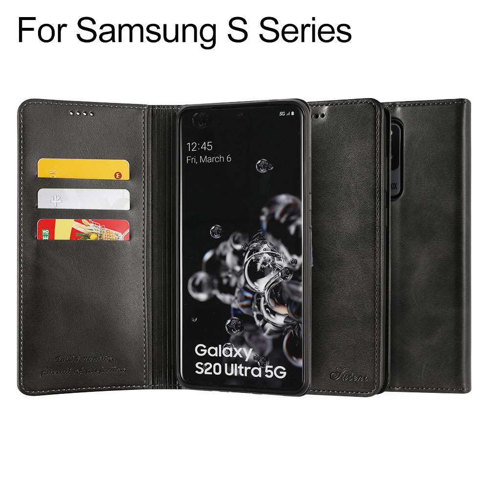 Magnetic Closure Compact Leather Case for Samsung Galaxy S20 Ultra/S20 Plus/S20/S10 5G/S9 Plus/S9 Series