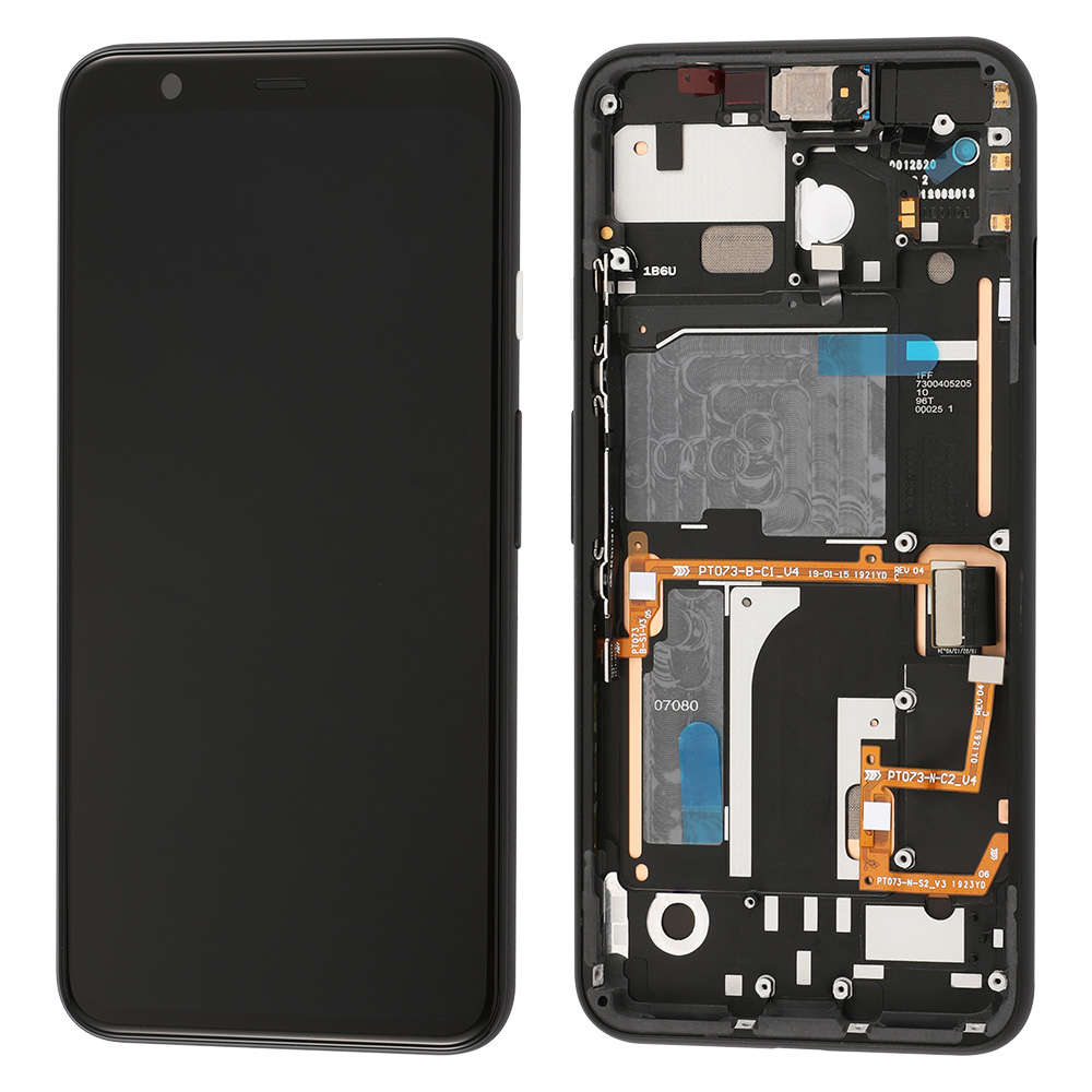 OLED Screen with Frame & Small Parts for Google Pixel 4, OEM