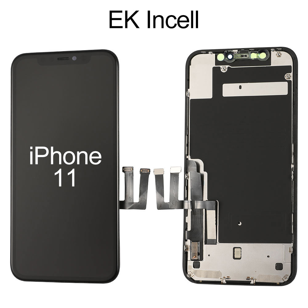 LCD Screen with LCD Back Plate for iPhone 11 (6.1"), EK Incell, Black