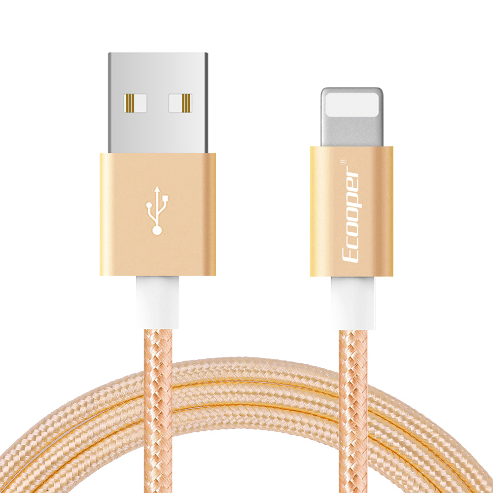 Ecooper MFi Certified USB to Lightning Cable for Apple Device, Nylon Braid, w/retail package