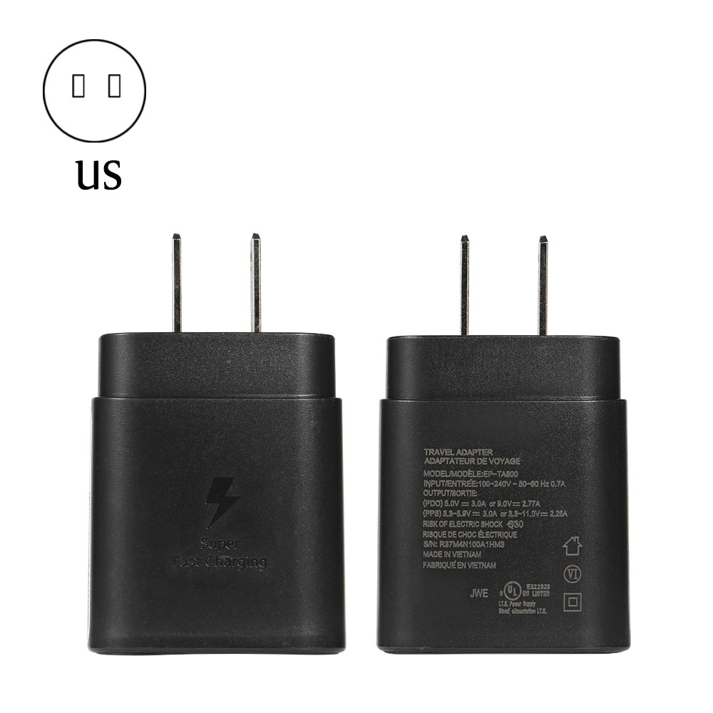 25W Quick Charge Power Adapter for Samsung Galaxy S20/S20+/S20 Ultra/Note 10, OEM, Black