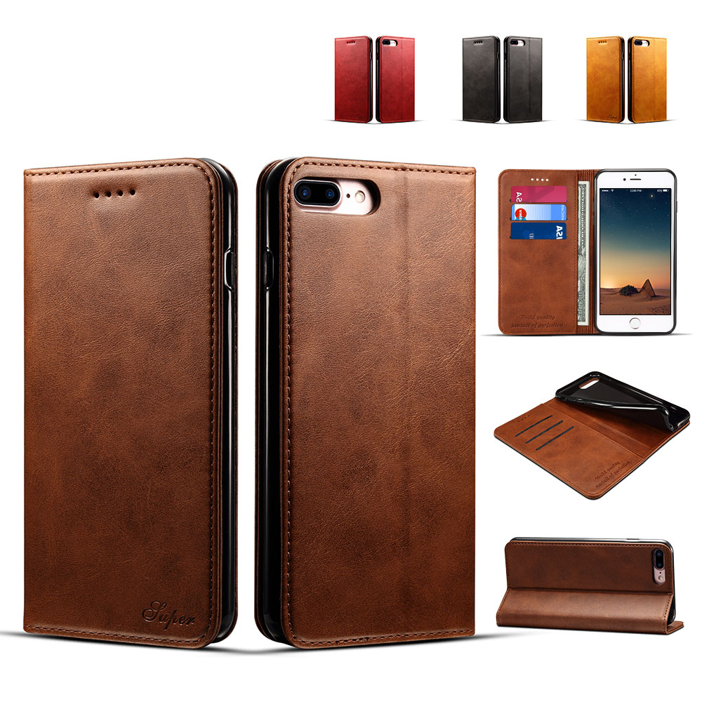 Magnetic Closure Compact Leather Case for  iPhone 6 Plus/6S Plus (5.5")