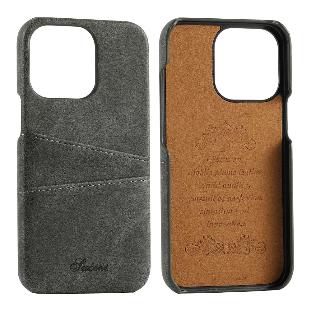 Cowhide Leather Case with Back Card Slots for iPhone 13 Pro (6.1")