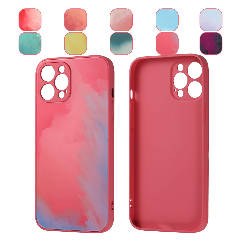 Flat Edge Glass Color Painted Protective Case for iPhone 12 Pro Max (6.7")