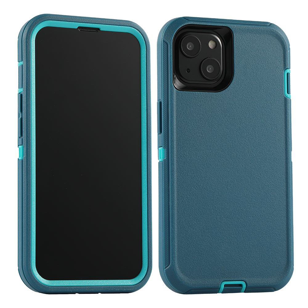 3-Layer Internal Polycarbonate Shell+Synthetic Rubber Outer Slipcover+Screen Protector Case for iPhone 13 Pro Max (6.7")/13 Pro (6.1")/13 (6.1")/13 Mini (5.4"), No logo