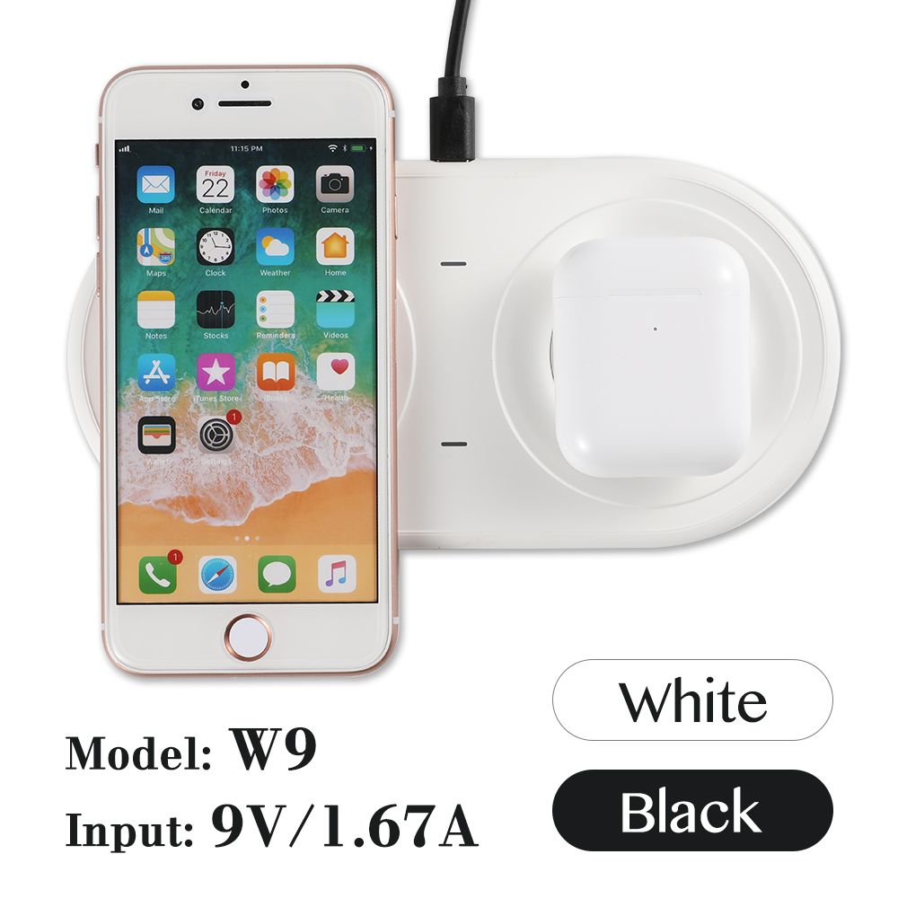 BT-W9 2-in-1 Wireless Charging Pad, w/retail package