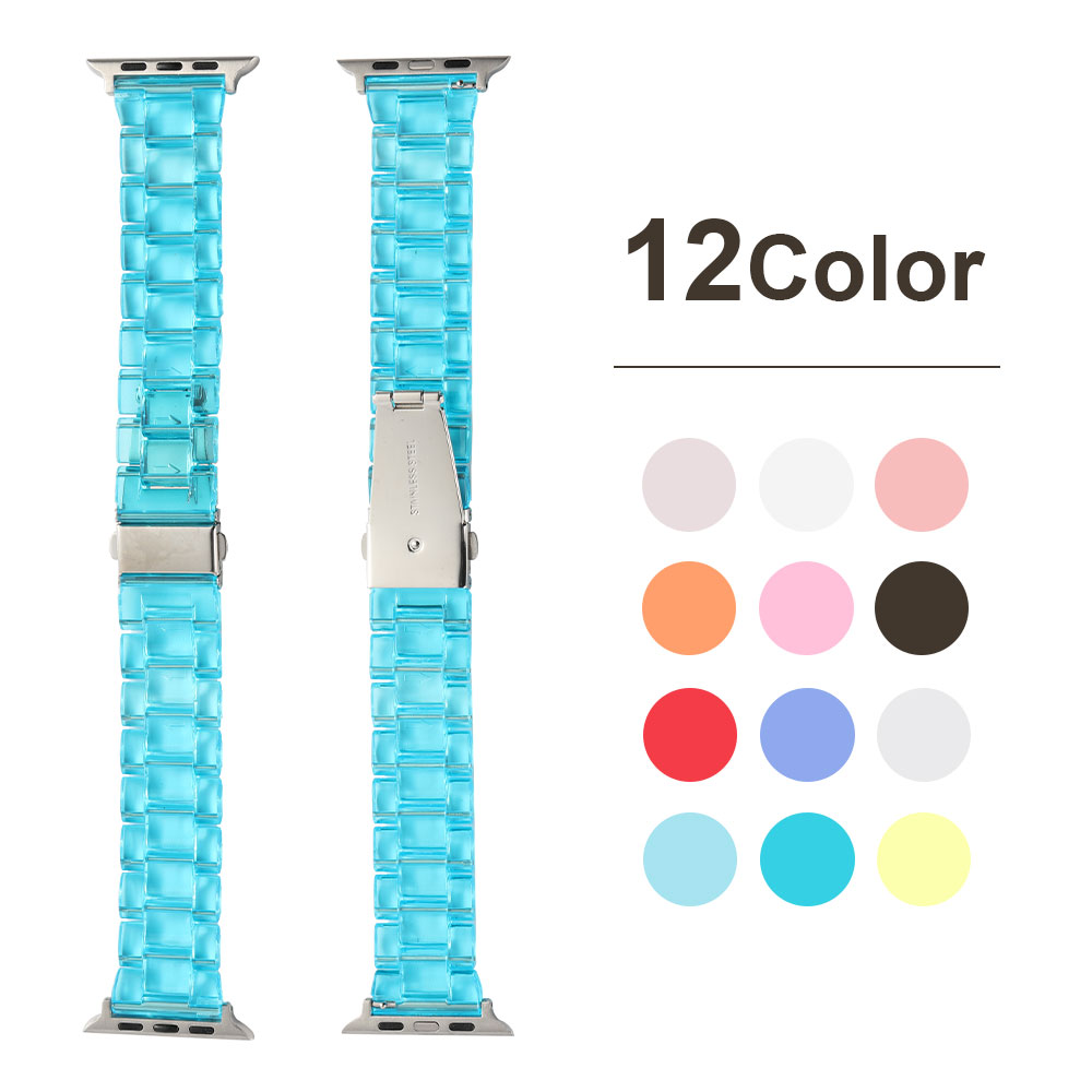 Acrylic Watch Band with Upset Foldover Clasp for Apple Watch, 38/40mm