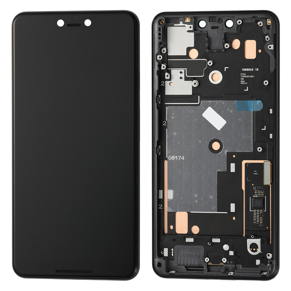 OLED Screen with Frame for Google Pixel 3 XL, OEM