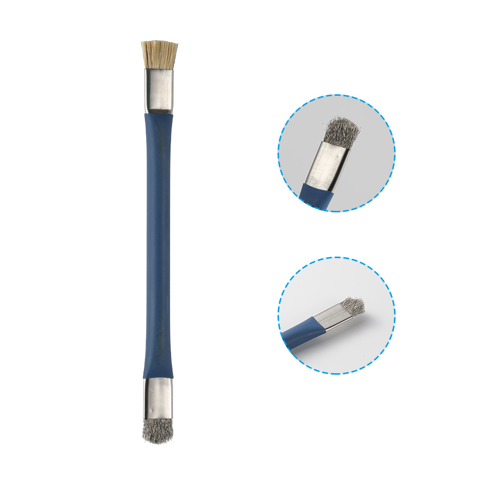 Antistatic Bilateral Brush, Blue (Steel Wire+Temple Wire)