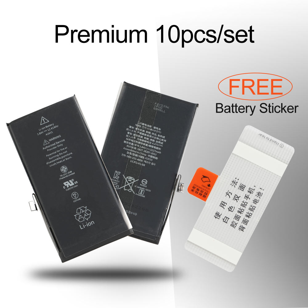 Battery with Sticker for iPhone 13 6.1", (Ti BMS+Pure Cobalt Battery Cell), 10pcs