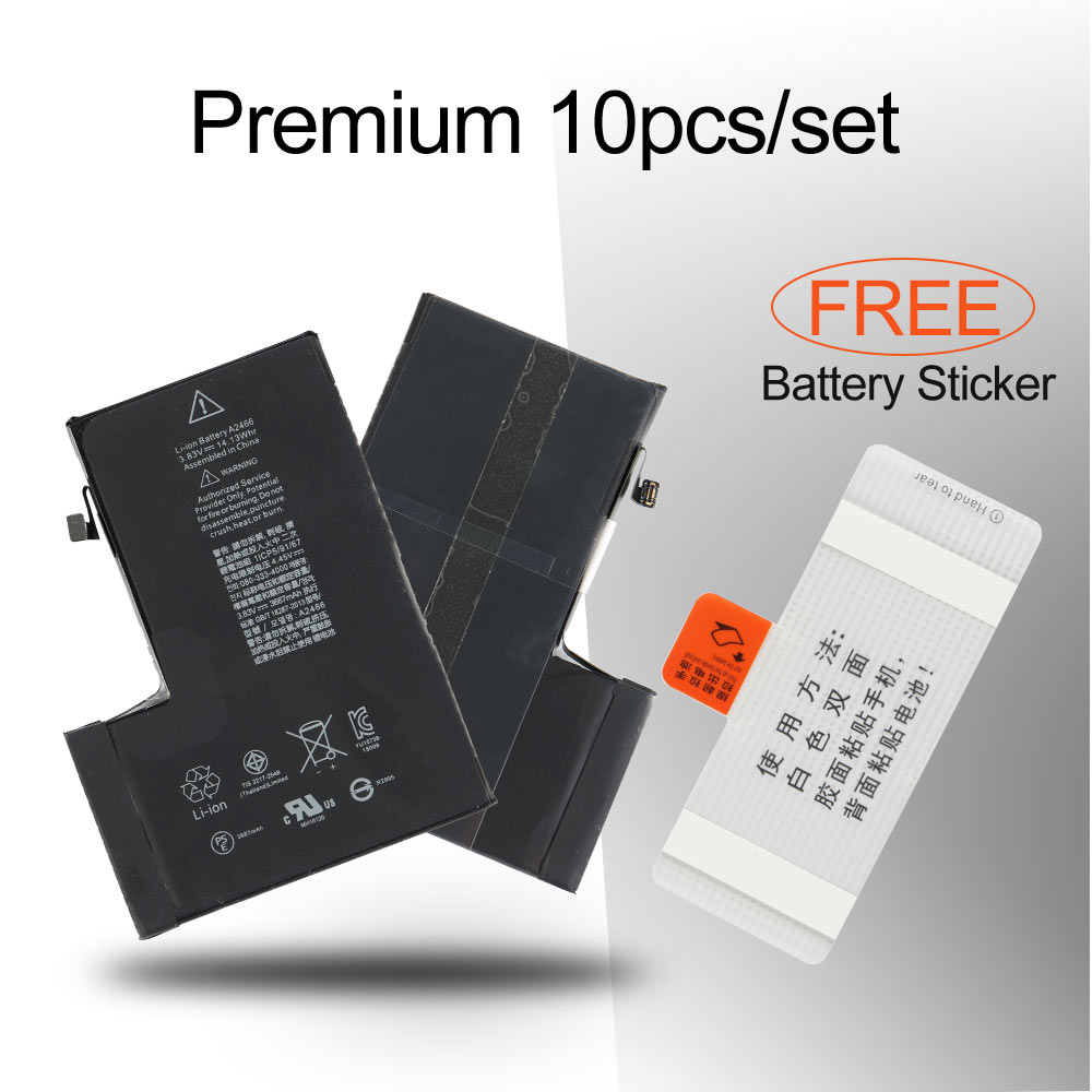 Battery with Sticker for iPhone 12 Pro Max 6.7", (Ti BMS+Pure Cobalt Battery Cell), 10pcs