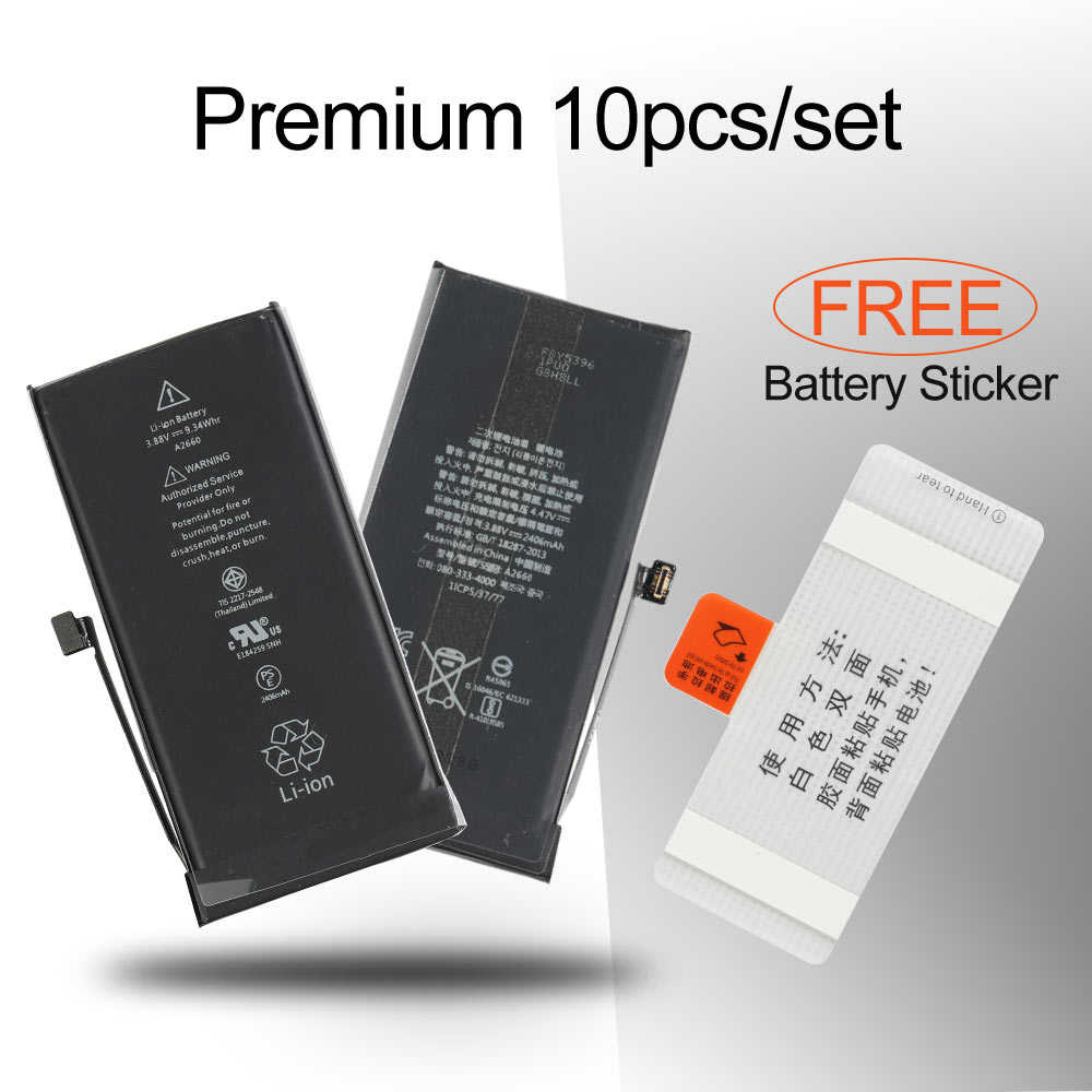 Battery with Sticker for iPhone 13 Mini 5.4",  (Ti BMS+Pure Cobalt Battery Cell), 10pcs
