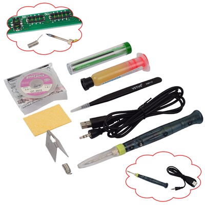 USB Electric Soldering Iron Kit, w/retail package