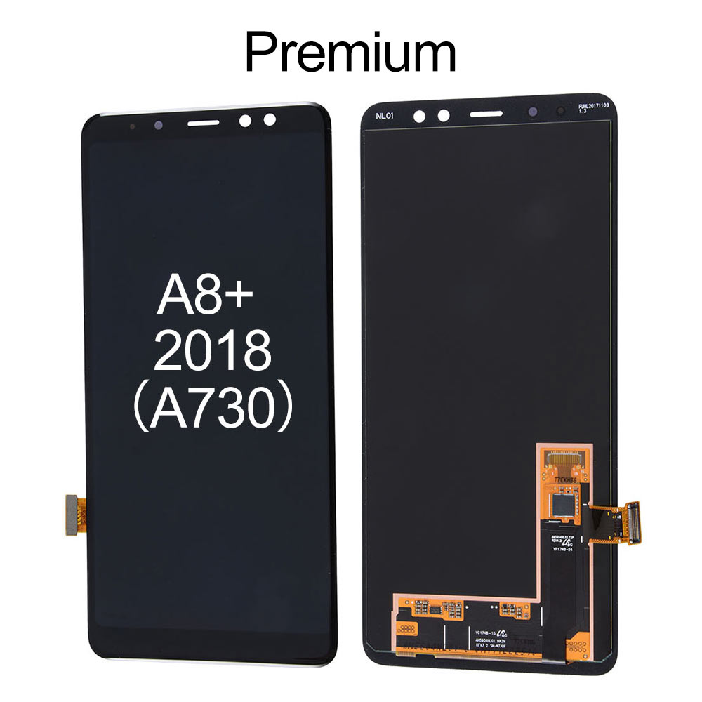 OLED Screen for Samsung Galaxy A8+(2018)/A730, OEM OLED+Premium Glass, Black