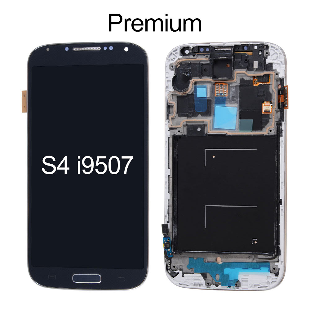 OLED Screen with Frame for Samsung Galaxy S4 i9507, OEM OLED+Premium Glass