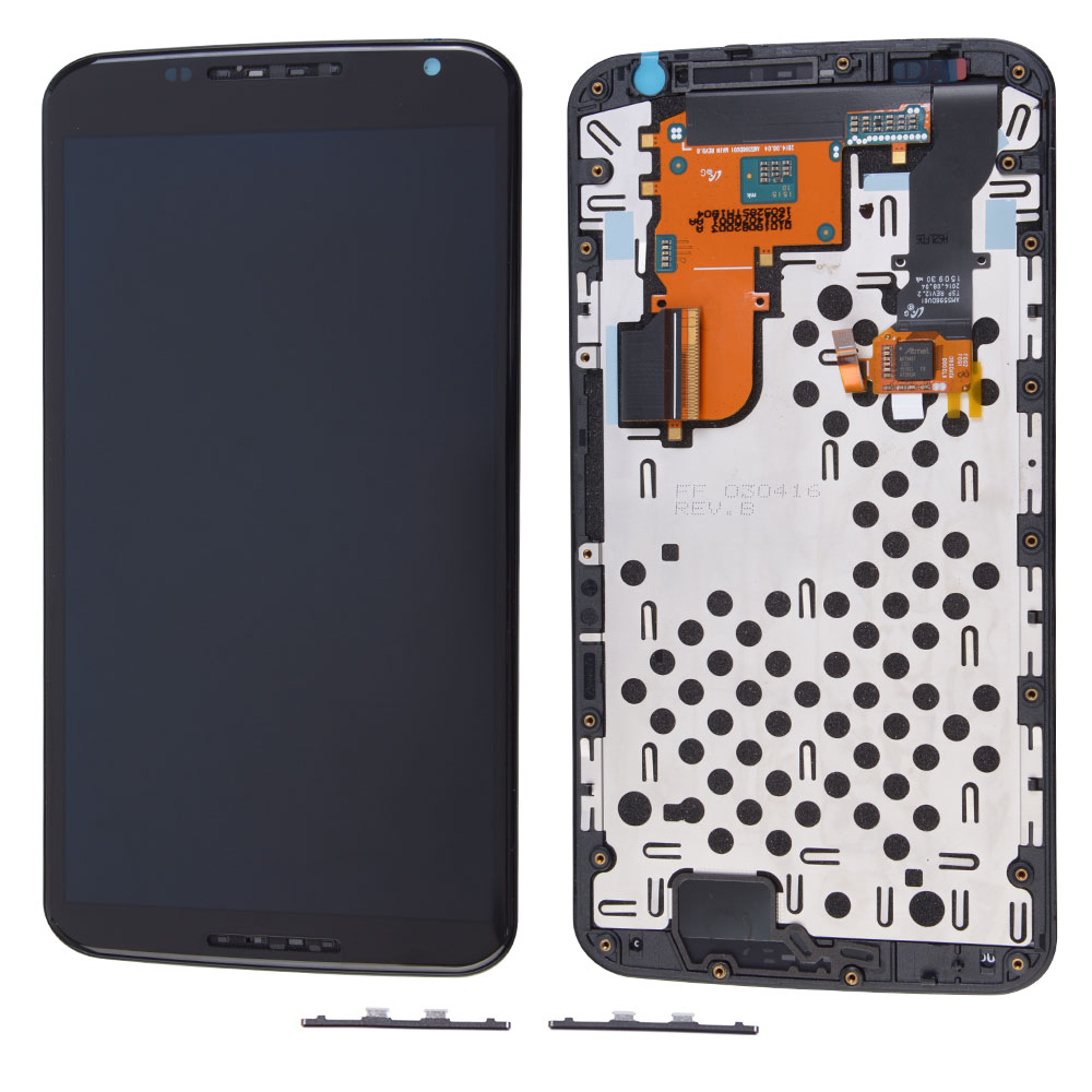 LCD/Touch Screen Assembly with Frame+Back Plate for Motorola Nexus 6(XT1100/XT1103), OEM, Black