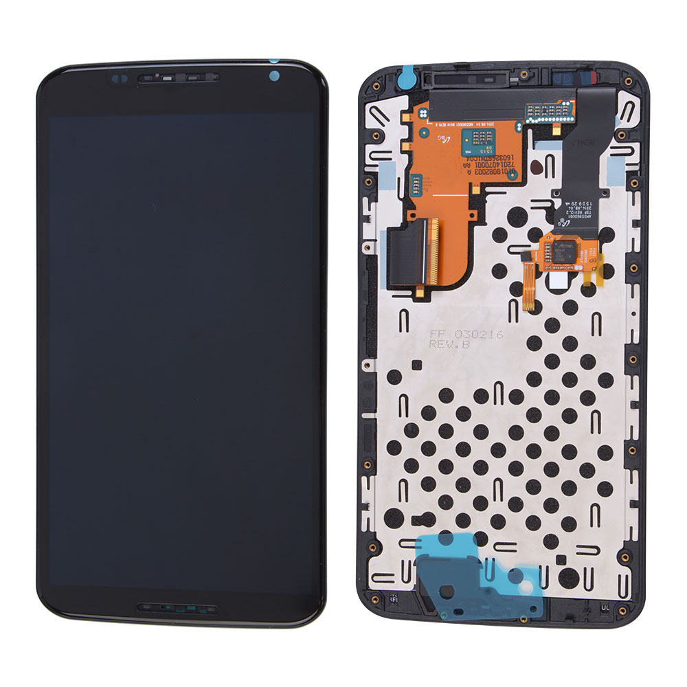 LCD/Touch Screen Assembly with Frame for Motorola Nexus 6 (XT1100/XT1103), OEM, Black