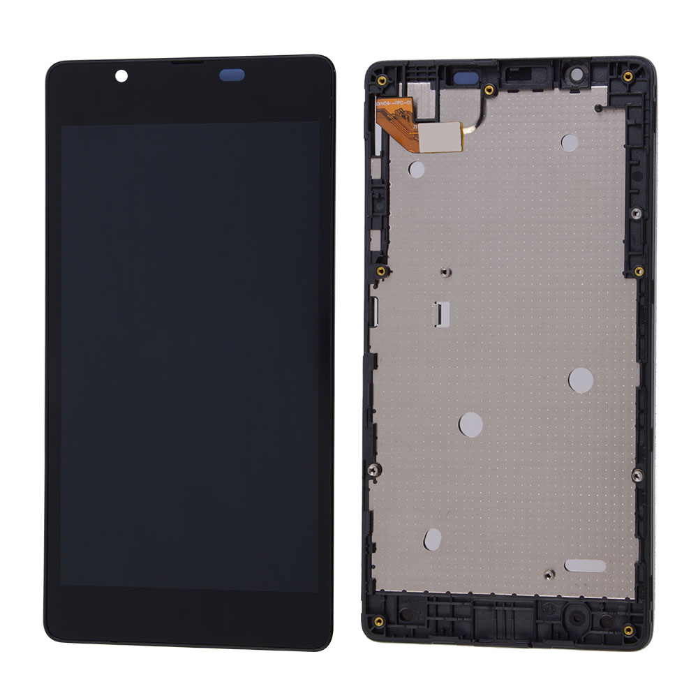 LCD/Touch screen Assembly with Frame for Nokia Lumia 540, OEM LCD+Premium glass, Black