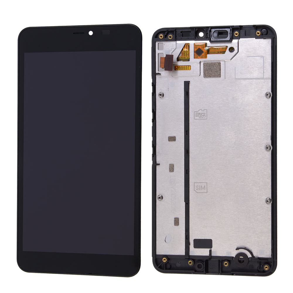 LCD/Touch screen Assembly with Frame for Nokia Lumia 640 XL, OEM LCD+Premium glass, Black