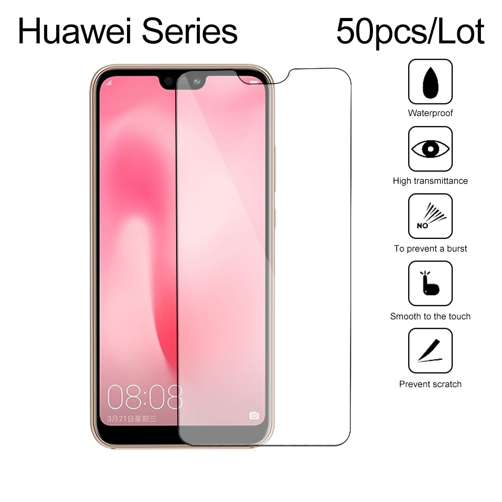 Ecooper 0.26mm Tempered Glass Screen Protector for Huawei P20 Lite/P20 Pro/P8 Lite(2017), No Package, 50pcs/set