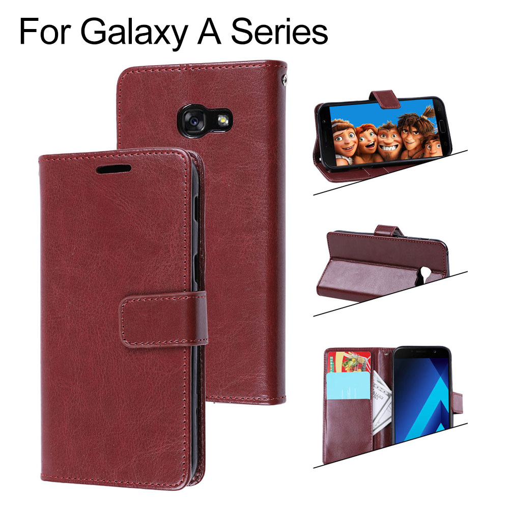 Retro Oil Wax Texture Pull-up Leather Case with Card Slots for Samsung Galaxy A5 (2017)/A520, 5pcs