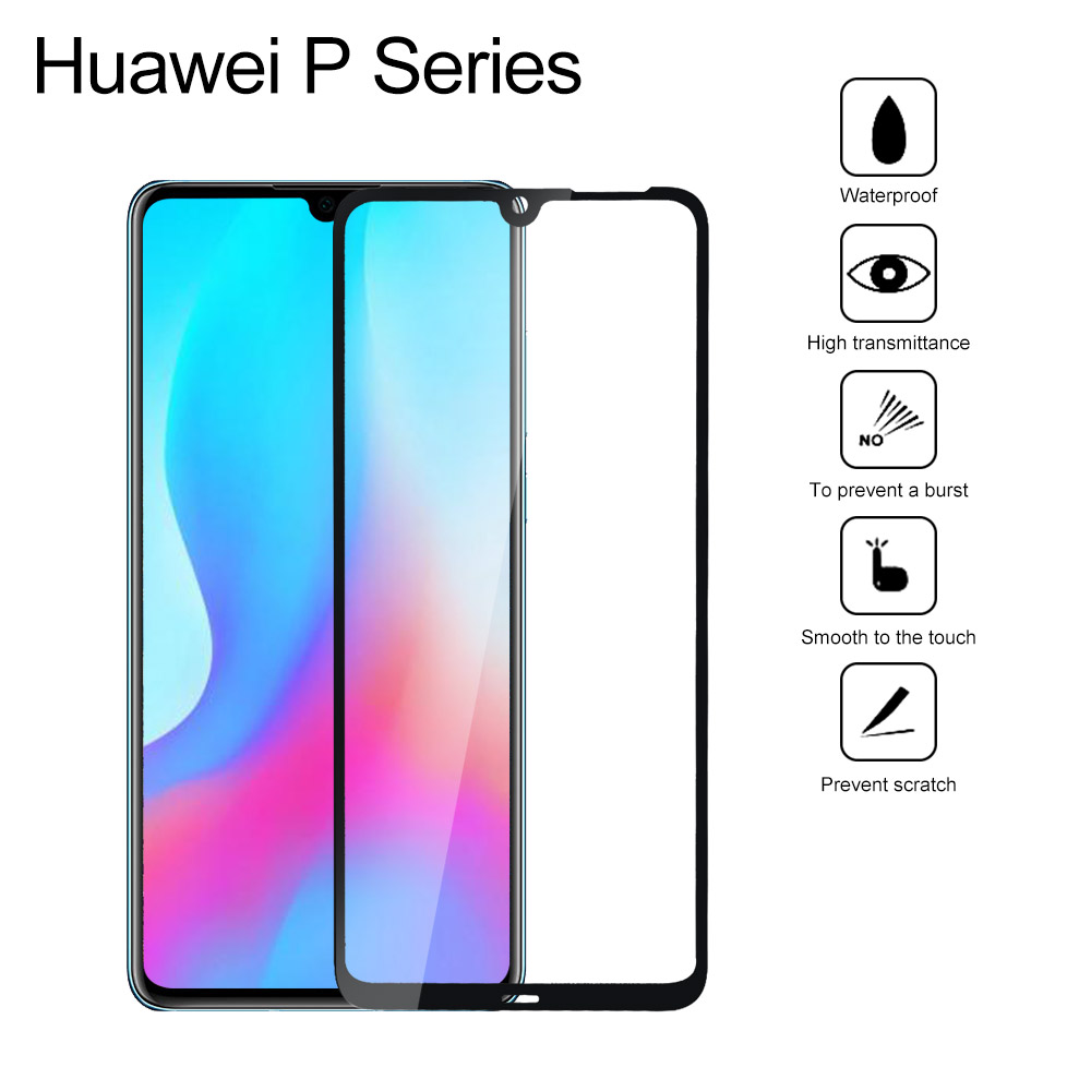 Ecooper 5D Full Cover Tempered Glass Screen Protector for Huawei P30 Lite, w/exquisite package, Black