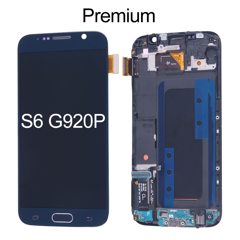 OLED Screen with Frame for Samsung Galaxy S6 G920P, OEM OLED+Premium Glass