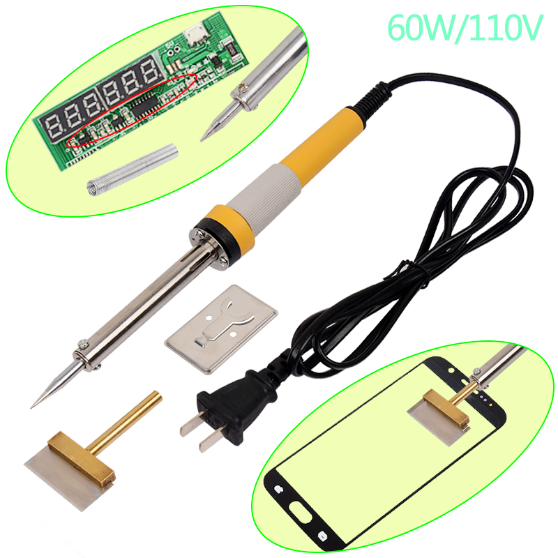 ZFWD 60W 220V Glue Removal Electric Soldering Iron with Scraper Blade, US Plug, w/retail package