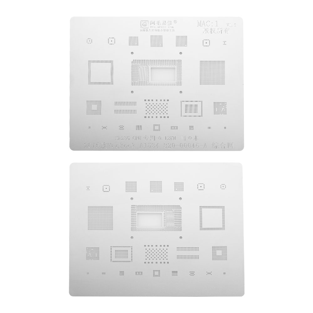 0.12mm Mac-1 BGA Reballing Stencils Plate for MacBook Retina A1534(2015)